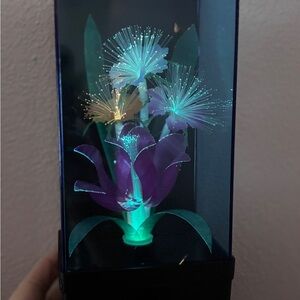 Fiber Optic Floral Lamp Vintage 10”